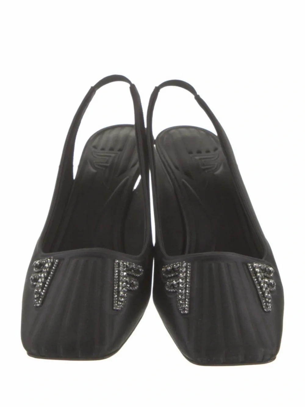 Fendi Crystal Embellished Slingback Pumps